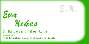 eva mikes business card